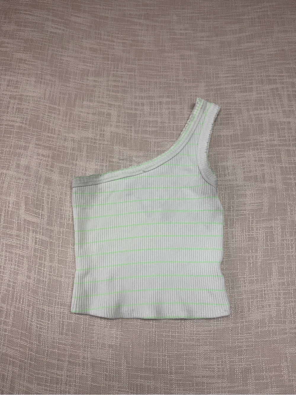 Urban Outfitters One Shoulder Ribbed Striped Crop Top M